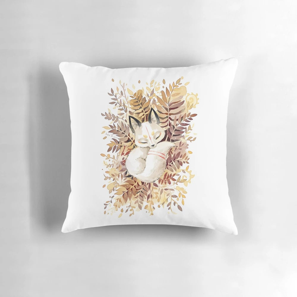 Plush brown fox-themed pillow for children's room or nursery