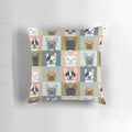 Colorful pattern featuring adorable French Bulldog portraits