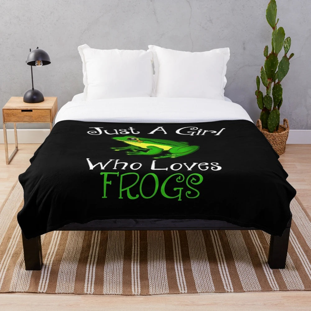 Plush frog-themed blanket for frog lovers