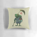 Soft, plush pillow featuring a whimsical frog design inspired by Japanese and Chinese art