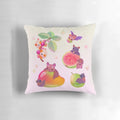 Pastel-colored pillow featuring a cute fruit bat or Honduran white bat design