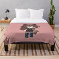 Cozy plush blanket featuring a cute anime-style magical girl character