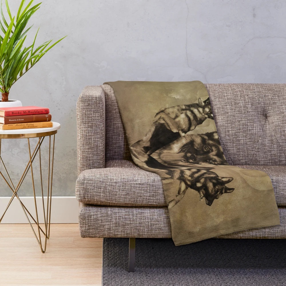 German Shepherd Dog Collage Plush Blanket