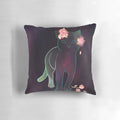 Soft, plush ghost kitten pillow with floral design, perfect for adding a touch of whimsy to your home.