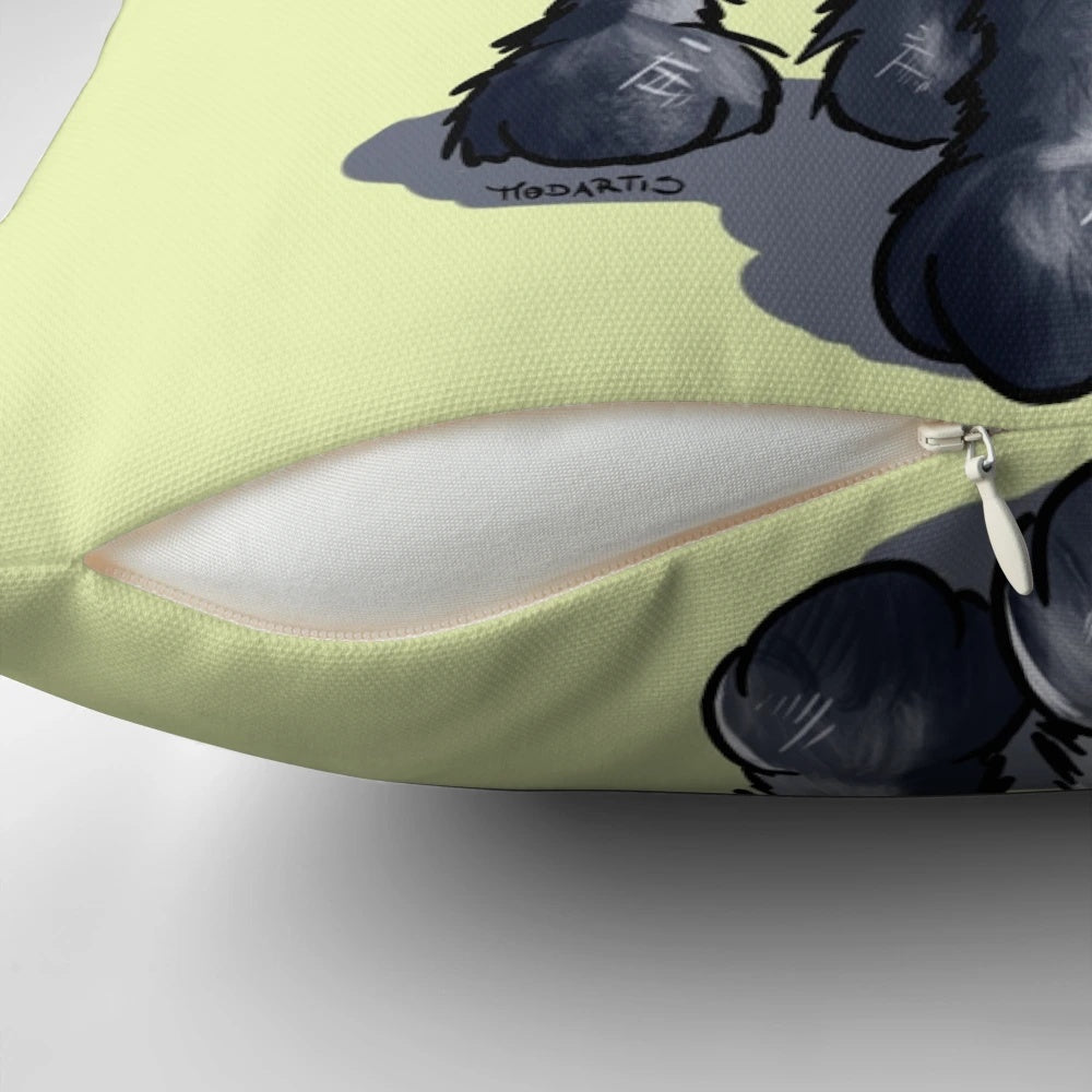 Cute and cuddly giant schnauzer plush pillow, perfect for dog owners and enthusiasts.