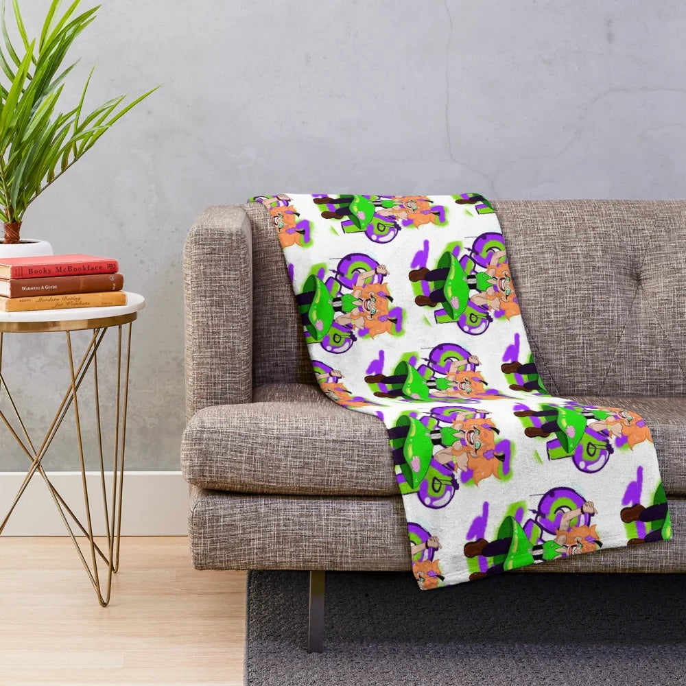 Gir-Inspired Plush Blanket with Cute Cartoon Character Design