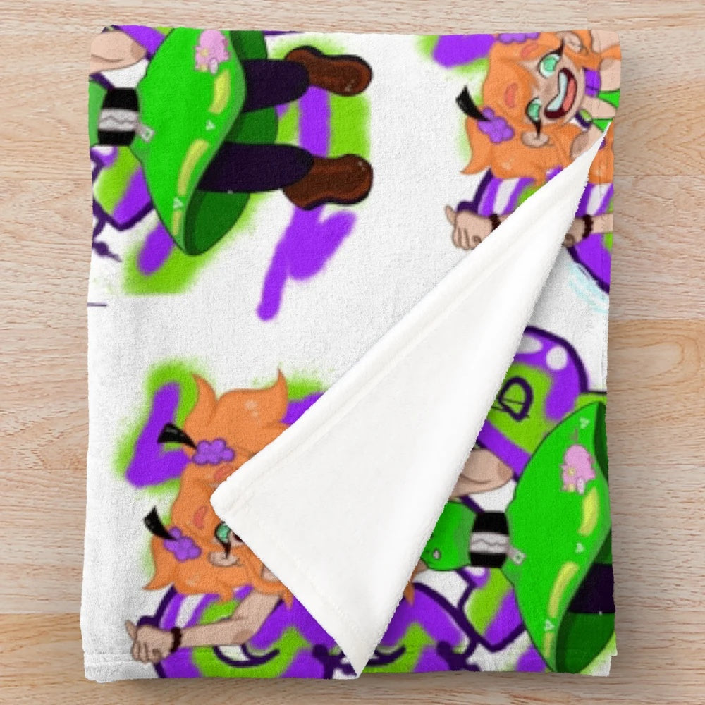 Gir-Inspired Plush Blanket with Cute Cartoon Character Design