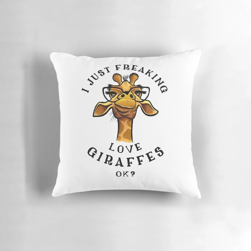 Cozy giraffe-themed throw pillow for giraffe lovers and animal enthusiasts