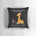 Whimsical Giraffe Pillow with Wine Glass Accent