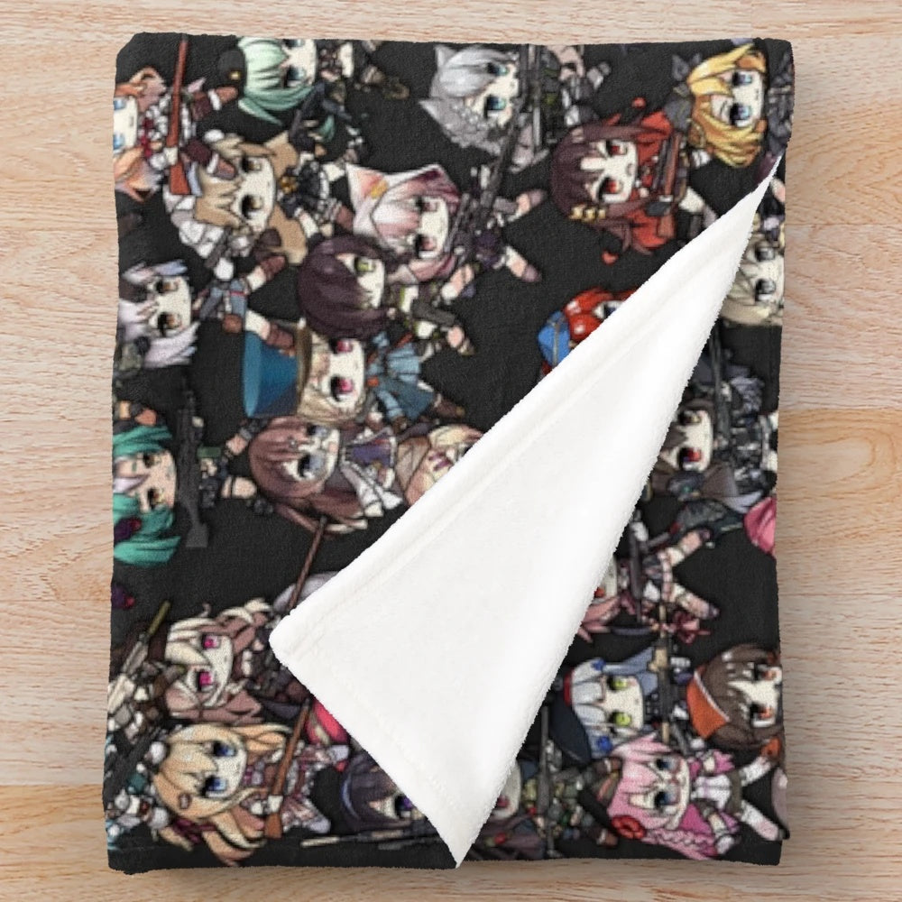 Girls Frontline Chibi Collage Plush Blanket