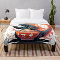 Godzilla plush blanket in a fun, kawaii style