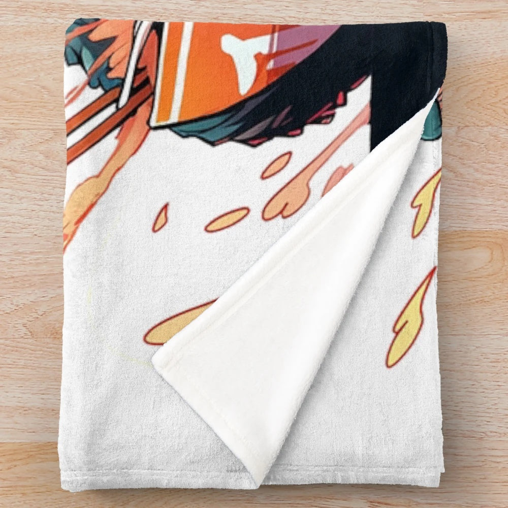 Godzilla plush blanket in a fun, kawaii style