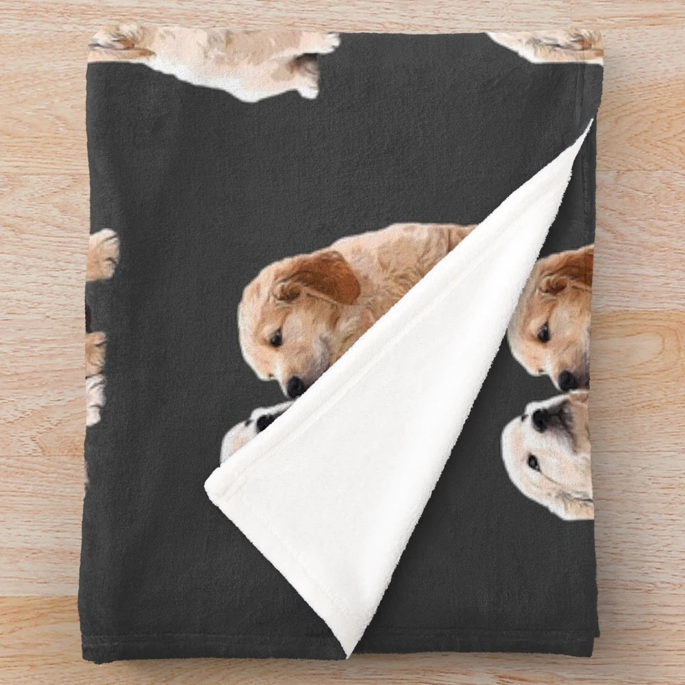 Golden Retriever Puppy Plush Blanket