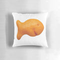 Soft, plush goldfish cracker pillow for cozy home decor