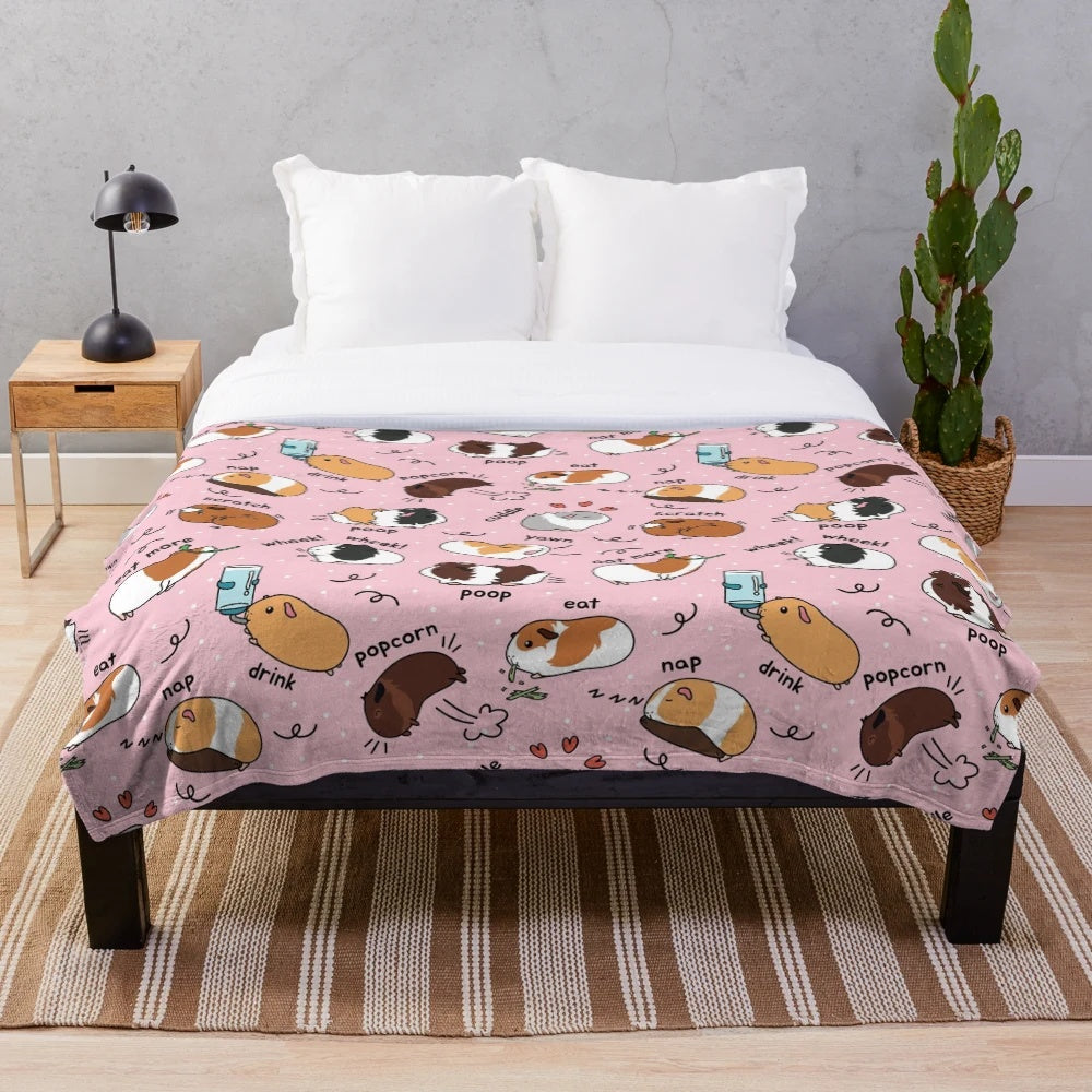 Cute guinea pig daily to-do list plush blanket