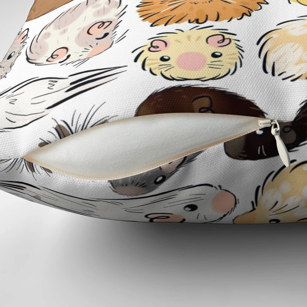 Soft, plush guinea pig gradient pattern throw pillow for cozy home decor