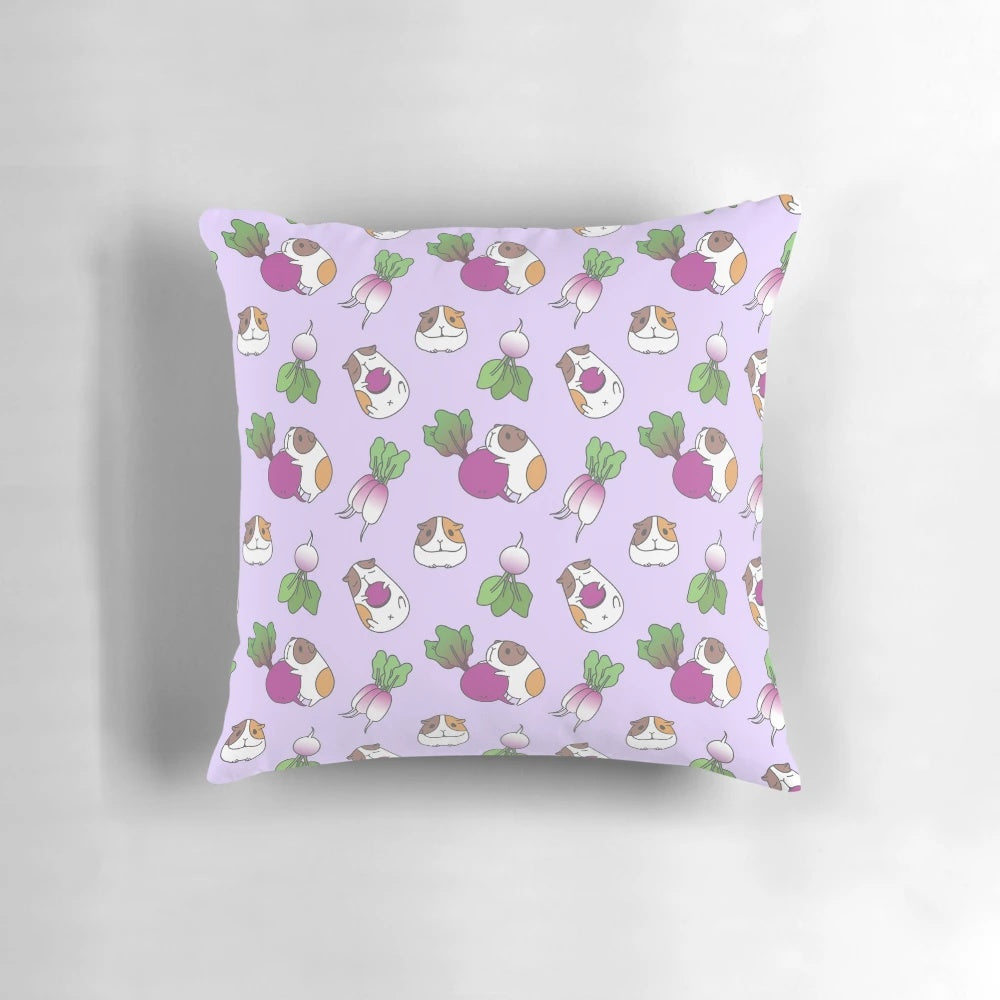 Plush guinea pig pattern throw pillow with cute vegetable designs
