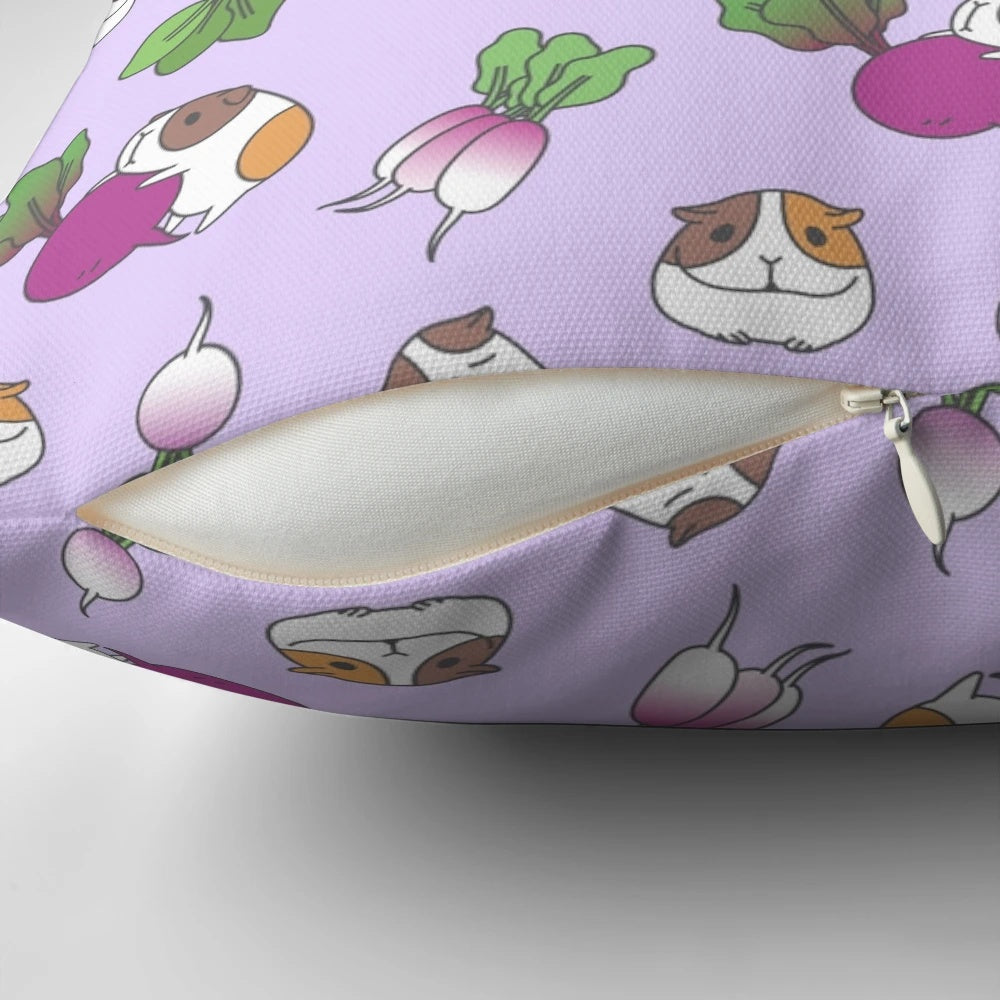Plush guinea pig pattern throw pillow with cute vegetable designs