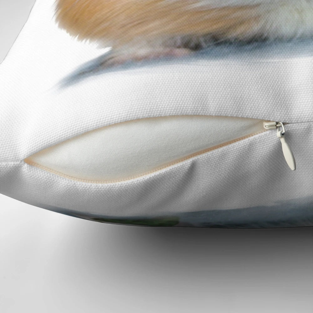 Soft, photographic guinea pig pillow with a smiling expression
