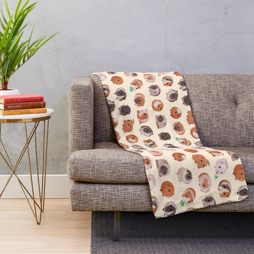 Soft and cuddly guinea pig plush blanket for pet lovers
