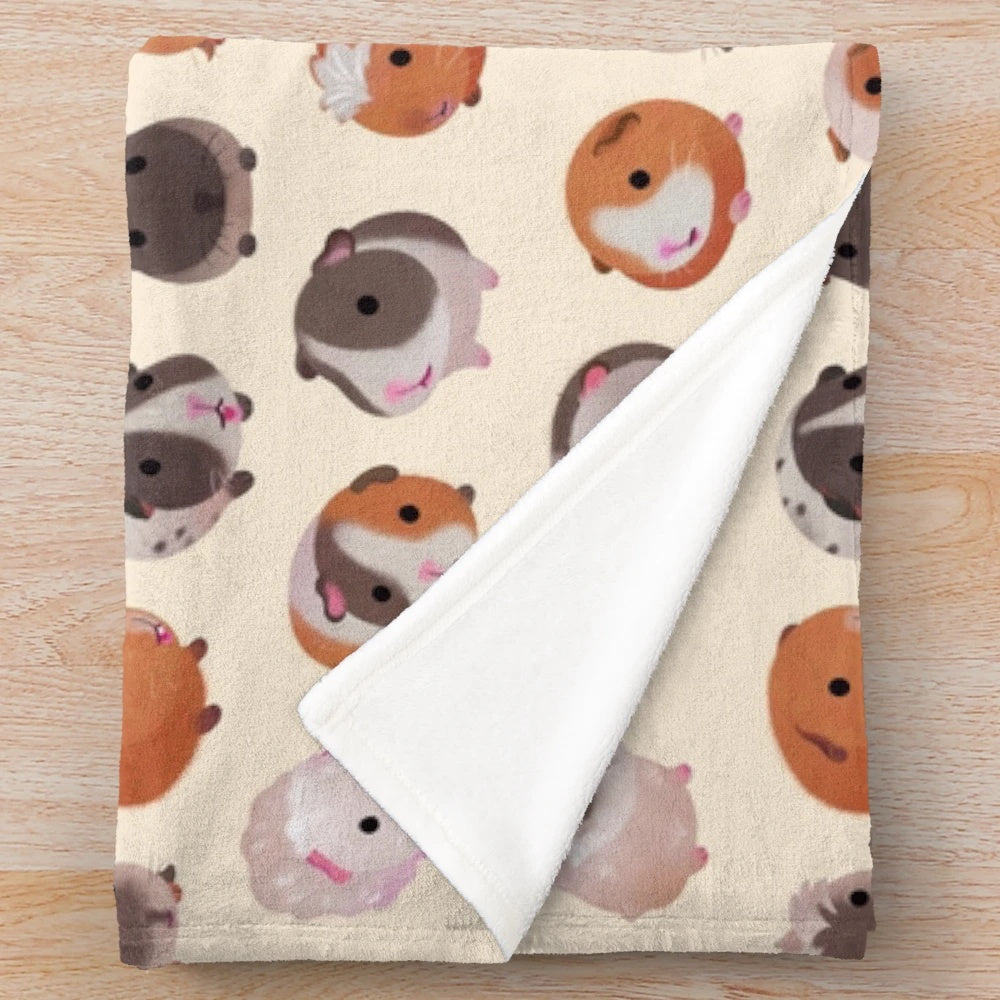 Soft and cuddly guinea pig plush blanket for pet lovers