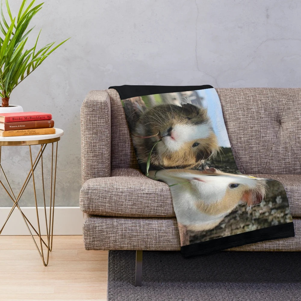 Cute guinea pig plush blanket with playful design