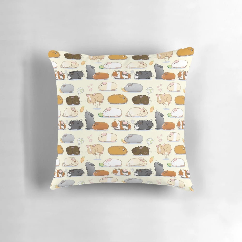 Soft, plush pillow featuring a colorful guinea pig pattern