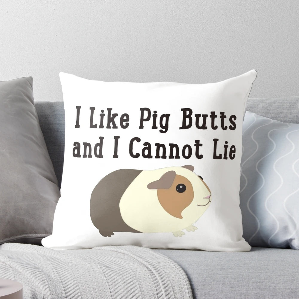 Plush guinea pig-themed decorative pillow