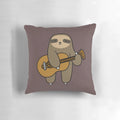 Soft, plush pillow featuring a cute sloth playing a guitar