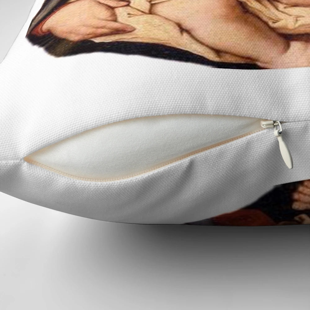 An adorable, high-quality pillow featuring the likeness of TV personality Guy Fieri, known for his show on the Food Network.