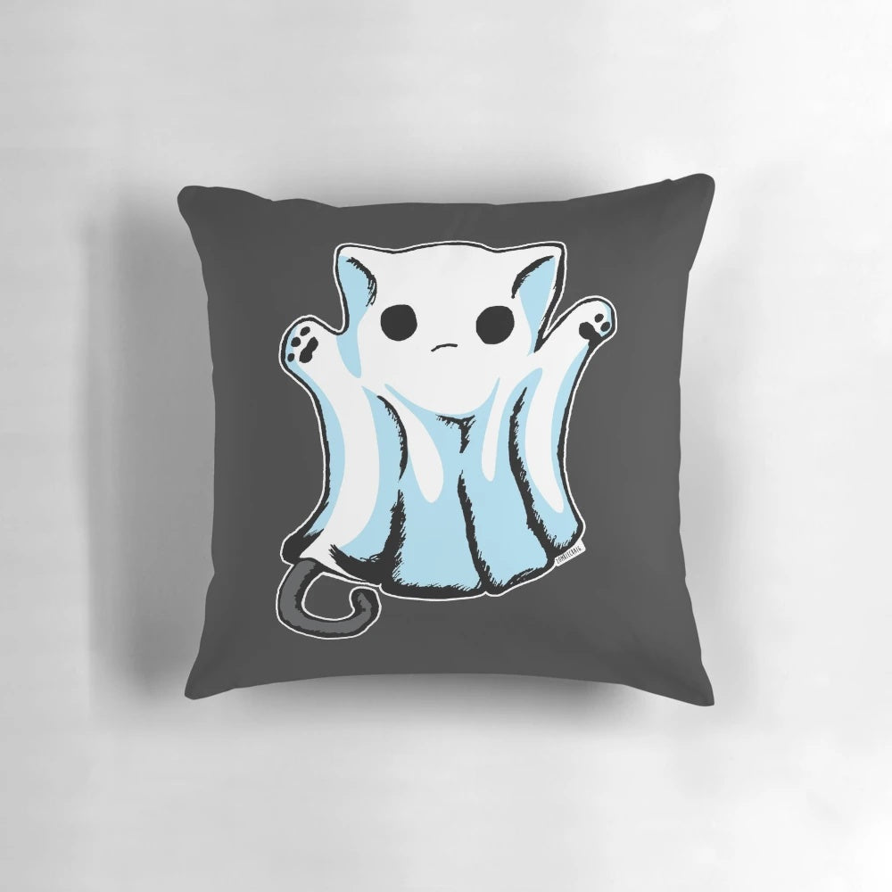 Cute Boo Ghost Cat Halloween Pillow