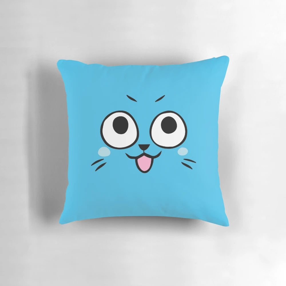 Soft, cuddly happy face pillow inspired by the Fairy Tail anime series