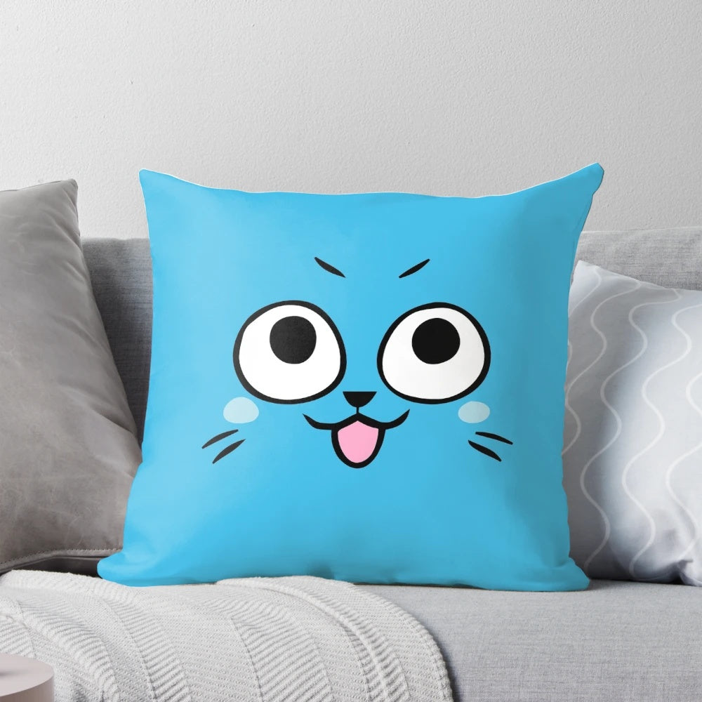 Soft, cuddly happy face pillow inspired by the Fairy Tail anime series