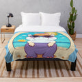 Cute and cozy happy hippo plush blanket