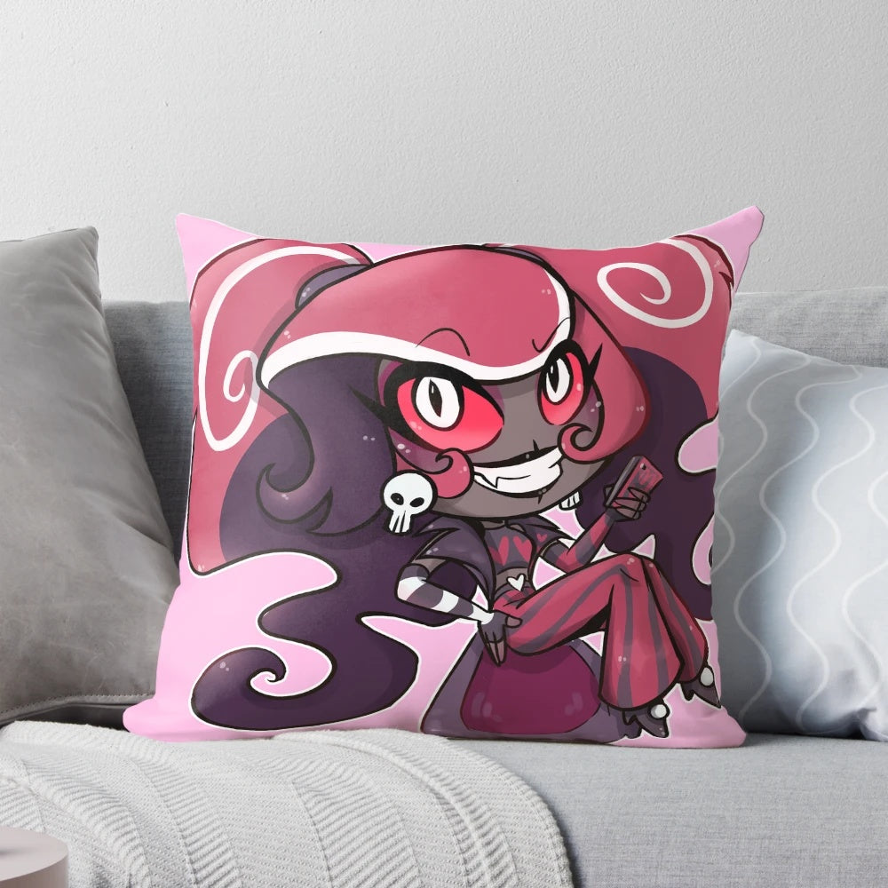 Soft, plush Hazbin Hotel Velvet chibi character pillow