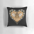 Soft, plush heart-shaped pillow featuring a sweet bee design, ideal for Valentine's Day or any occasion.