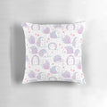 Soft, pastel-colored hedgehog pattern pillow in a spring-themed design