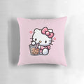 Soft, cuddly Hello Kitty plush pillow in a kawaii design with boba tea and flower accents