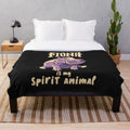 Hippo plush blanket featuring a cute baby hippo silhouette design