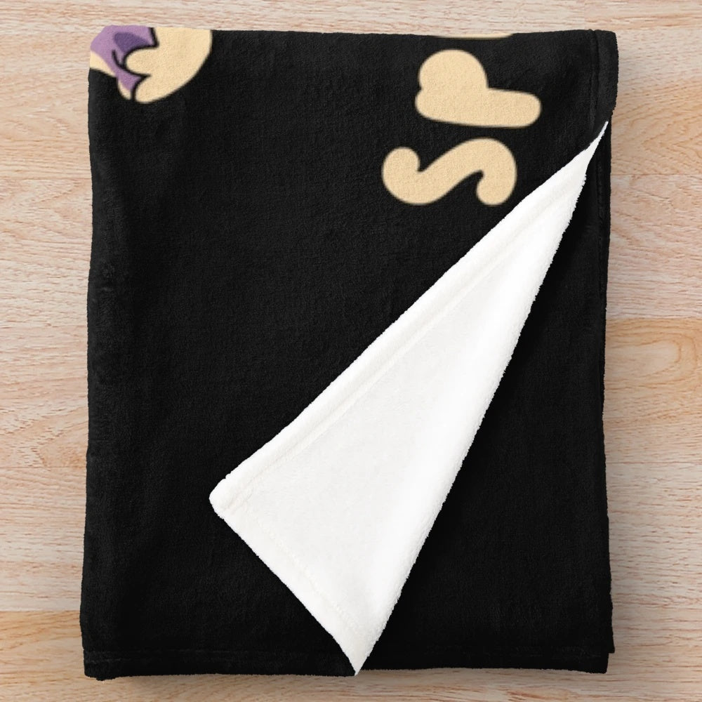 Hippo plush blanket featuring a cute baby hippo silhouette design