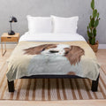 Cozy plush blanket featuring an original painting of an Irish Red and White Setter dog