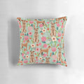 Soft, plush pillow featuring an illustration of an adorable Irish Terrier dog surrounded by vintage floral patterns.