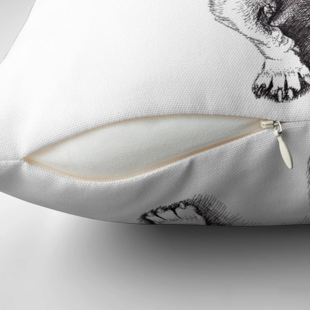 A cozy pillow featuring a Jack Russell Terrier wearing a colorful bandana.