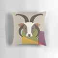 Soft and whimsical jacob sheep pillow with a geometric design, perfect for a baby's nursery or child's room.