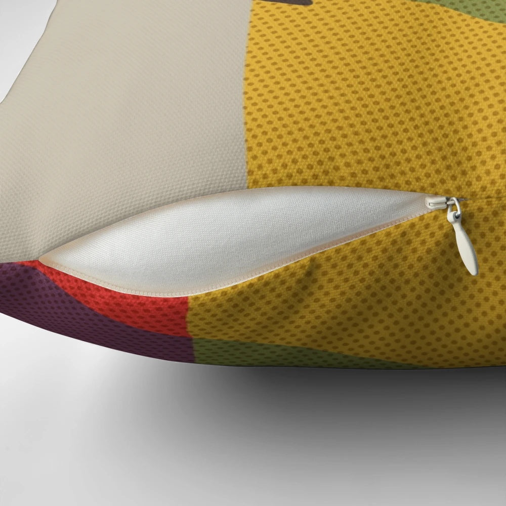 Soft and whimsical jacob sheep pillow with a geometric design, perfect for a baby's nursery or child's room.