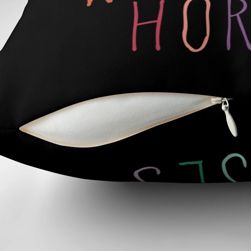 Cozy 'Just a Girl Who Loves Horses' decorative throw pillow for horse lovers