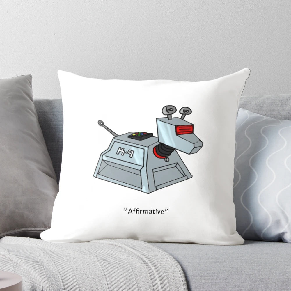 Soft, plush K-9 chibi pillow with cute anime-inspired dog design