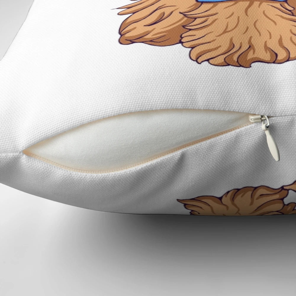 Soft, plush K-Pup pillow featuring a cute, pun-inspired Korean dog design