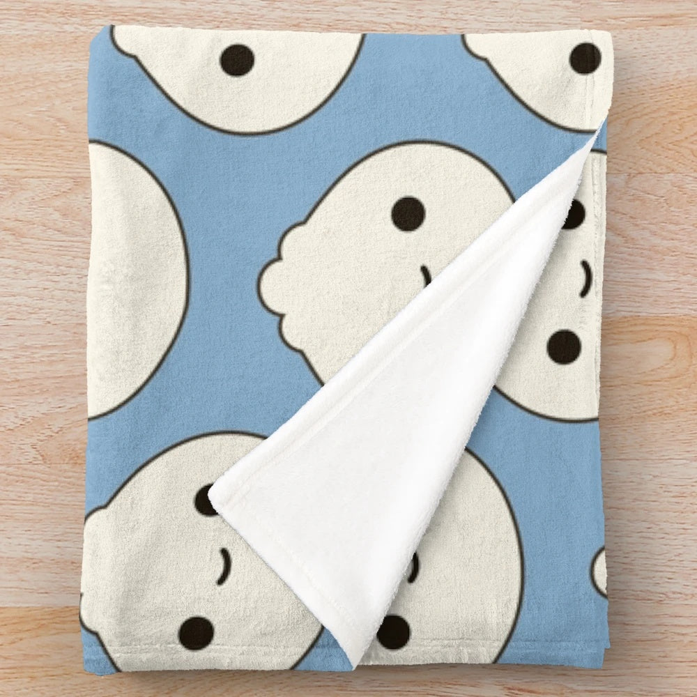 Cute and cuddly bao dumpling plush blanket with kawaii cartoon design