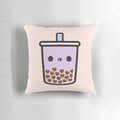 Cute and cozy kawaii bubble tea love heart shaped pillow